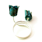 large azure tulip ring, blue copper ring, sterling silver flower ring郁金香戒指 #手工# #银饰# #铜环# #首饰#