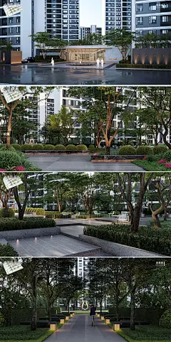 2022融创森系大区景观文本现代雅奢住宅区小区景观设计投标文本-花瓣网