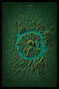 Topographic map (data visualization) of Lake Manicouagan, made with Blender/ Illustrator / Photoshop