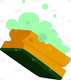 海绵,白色背景,白色,绿色,蓝色,黑色,式样,干净,卫生,收集