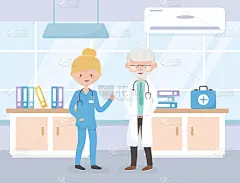 老年人,住宅房间,女护士,医药职业,动画片,全科医师,老年男人,专门技术,讨论