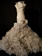 Paper Dress Sculpture made of pages from romance novels