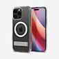 ACS08142 - iPhone 16 Pro Case Ultra Hybrid S (MagFit) in Crystal Clear showing the back, partial front and sides