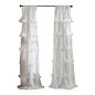 Lush D_cor - Nerina Window Curtain, White - Cascades of sheer ruffles on smooth microfiber, soft hue, and flowy silhouette make Nernia window panels stand out from the rest. 3? Rod pocket slides onto curtain rod for quick installation.