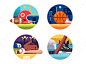 Colored Icons Popular Sports - Web Elements Vectors