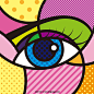 眼睛红唇卡通矢量元素Eye red lip cartoon vector element :  