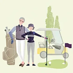 人物爷爷奶奶医疗家庭生活温馨插图插画设计