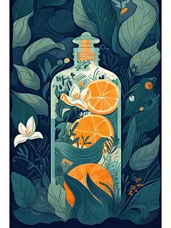 AI绘制商业插画香水广告（含关键词）