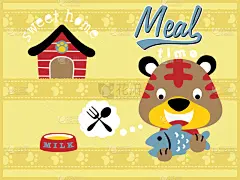 小的,猫,卡通,可爱的,脚印,食品,壁纸,哺乳纲,动物,吃饭