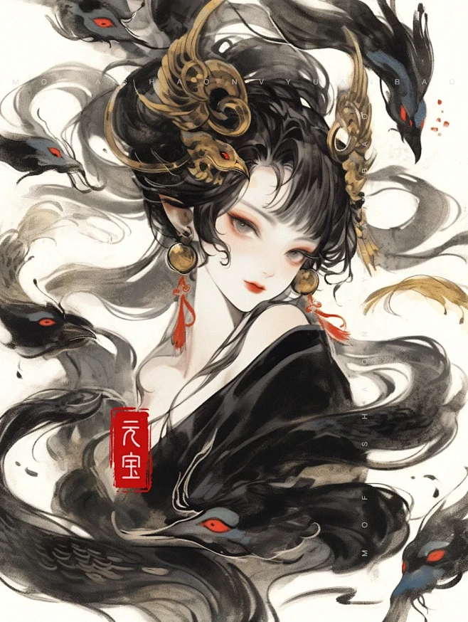 山海有灵 ️三足金乌-花瓣网