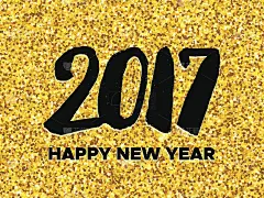 2017年新年贺卡金灿灿