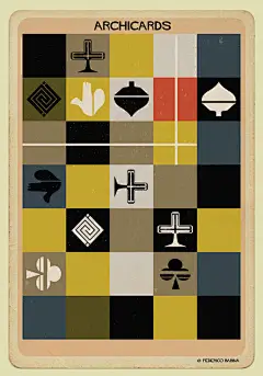 建筑师扑克牌肖像插画