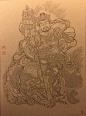 河东康峰敬绘
愿天王保佑，平安富贵