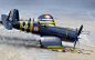 Missiles, F4U-7, Chance Vought, Art, carrier-based fighter, Painting