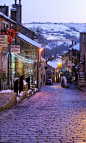 Haworth on Christmas Day, West Yorkshire, England