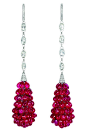 Ruby and diamond briolette earrings by Chopard, Red Carpet 2011 #珠宝首饰# #流苏耳环# #耳环# #水晶# #复古# #红宝石#@北坤人素材