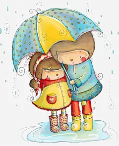 打伞的小孩_新图网 https://ixintu.com 小孩 雨伞 下雨 童话 插画 手绘 卡通