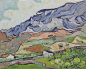 《圣·雷米附近的山》 Les Alpilles Mountainous Landscape near saint Semy
1890年欧特娄：国立克罗—米勒博物馆布面油画 宽590mm 高720mm
