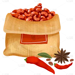 腊八节手绘插画-豆子