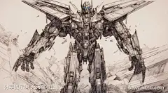 手绘变形金刚_提示词查看_Midjourneyai绘图工具关键词描述词咒语_1456X816像素-机器人,机甲,变形金刚,黑白,线条,速写,手绘,写实-提示词编号:2023072713233712-绘ai-www.ai016.com