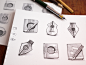 App Icon Sketches : Selection of pencil sketches for app icons and illustrations by Ramotion http://ramotion.com