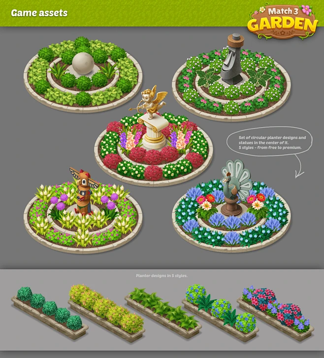 art assets Digital Art Flowers Game Art garden ILLUSTRATION mobile game ...