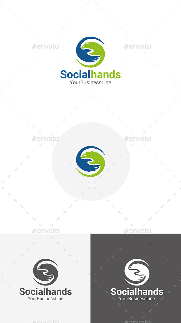 人类社会的手——标志模板Social H...