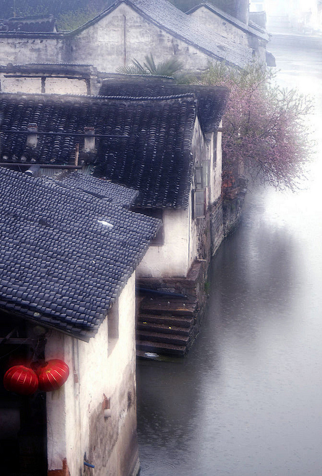 江南无雪，烟雨常作别。看飞花堆街，流水成...