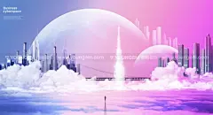 17款科幻未来虚拟商业数据网络空间企业视觉海报设计ps素材源文件下载_颜格视觉