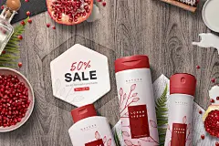 62408时尚高端美容护肤彩妆化产品元素海报VI单页设计场景PS样机素材包 (5)