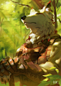 A Raccoon Celebration, Horace Hsu : The most adorable little creatures. Instead of thumbnailing like usual, I tried going off a quick sketch and painting through the iterations as ideas came up. In the end I pushed for something a little more unusual than