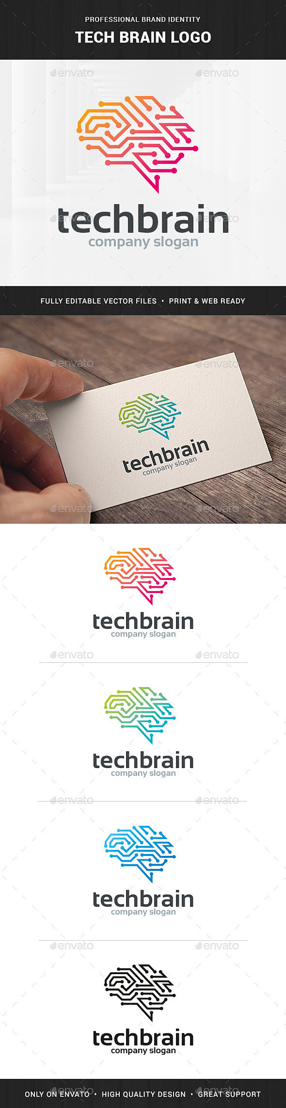 科技大脑标志模板——符号标志模板Tech...