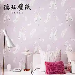 德珏韩式无纺布墙纸 清新女孩芭蕾舞鞋 卧室客厅满铺壁纸墙纸-tmall.com天猫