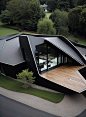 Design private house unusual shape fantastic home space design dark