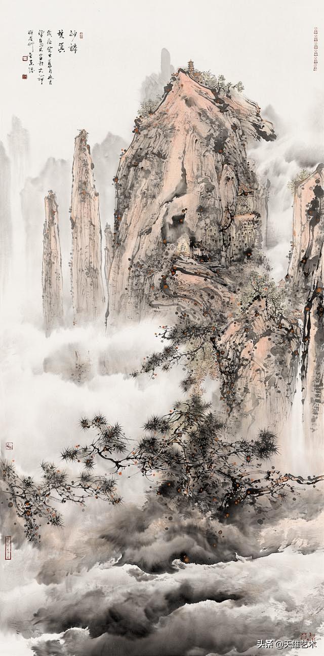 07-03 10:04:31雾里依稀神仙境,《南海潮》国画系列作品-梁国荣国 