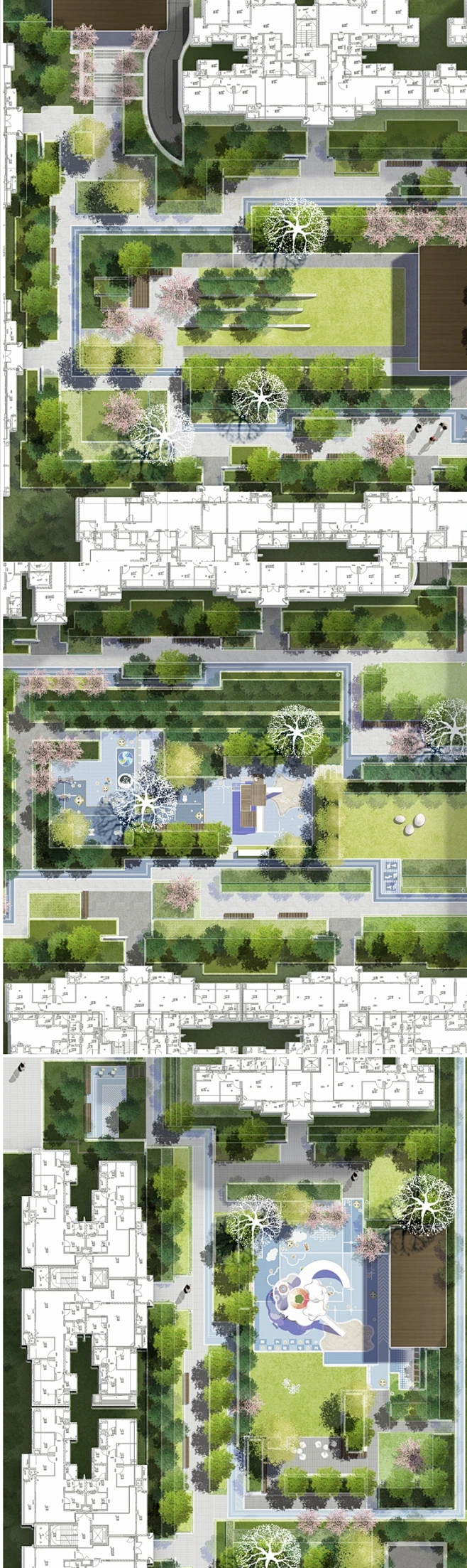 PS现代居住区景观彩平图psd素材2023住宅大区小区景观彩平psd素材-花瓣网