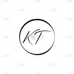 initial alphabet kt logo design template abstract