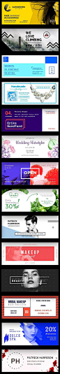 #logo设计师# 一组优质banner设计，无论是排版布局、色彩、还是各类元素的应用，值得借鉴学习！ ​​​​