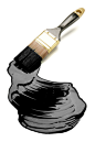 Royalty-free Image: paintbrush and black paint blob