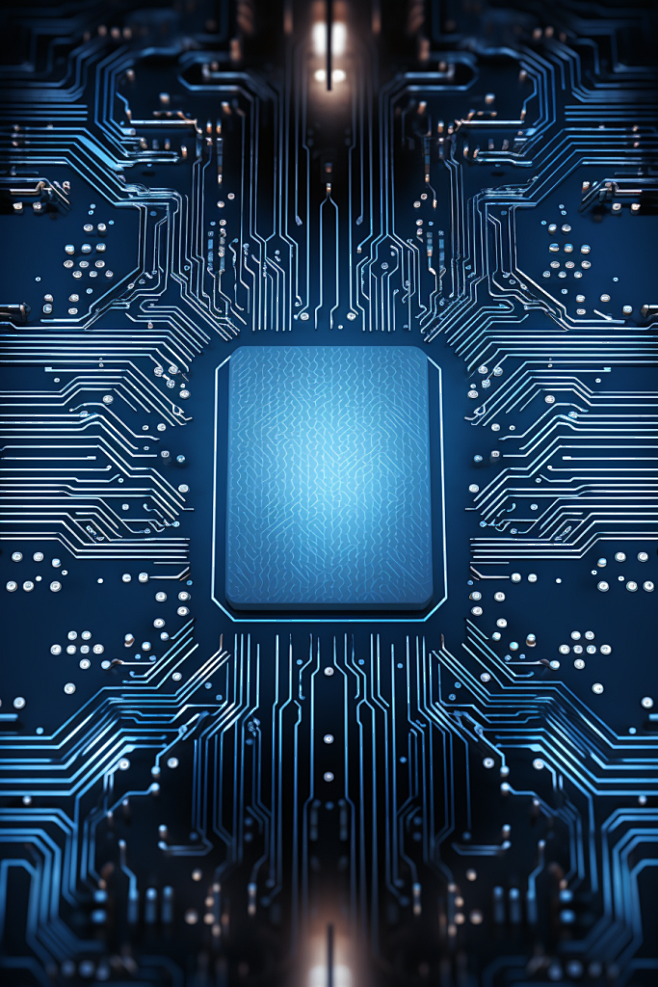 智能科技ai芯片纳米电路板模型图片