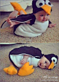 生一个萌萌的宝宝，打扮成企鹅的模样！