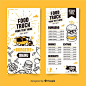 Hand drawn food truck menu template Free Vector