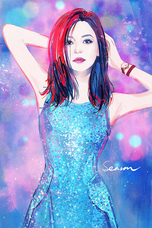赵薇手绘明星插画影视