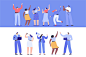 Big Vector set of people characters : Big Vector set of people characters. Modern Flat design. Perfect for motion animation, websites, promo. Vector files, fully editable. Each character is isolated on transparent (125 Png