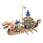 端午节传统赛龙舟活动diy手工龙舟船模型玩具木质3d拼图 激光板