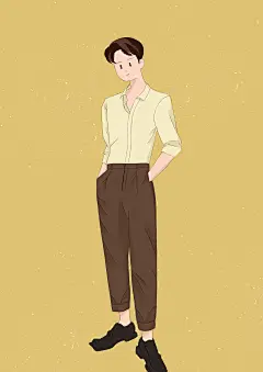 豆豆眼人物插画