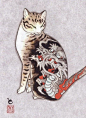 This Talented Japanese Artist Creates Gorgeous Paintings of Cats With Tattoos