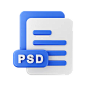 PSD 文件 3D 插图
