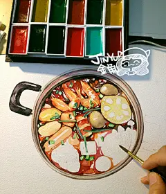 -插画家园-插画家园【深夜食堂】-插画家园【深夜美食】今夜美食——四川自制小火锅~~还没吃饭的赶紧看过来哟-插画家园