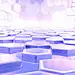 3d rendered background with a purple floor and white hexagons, in the style of light-filled landscapes, precisionist lines and shapes, webcore, transparent layers, scientific approach, blue and white glaze, high-key lighting